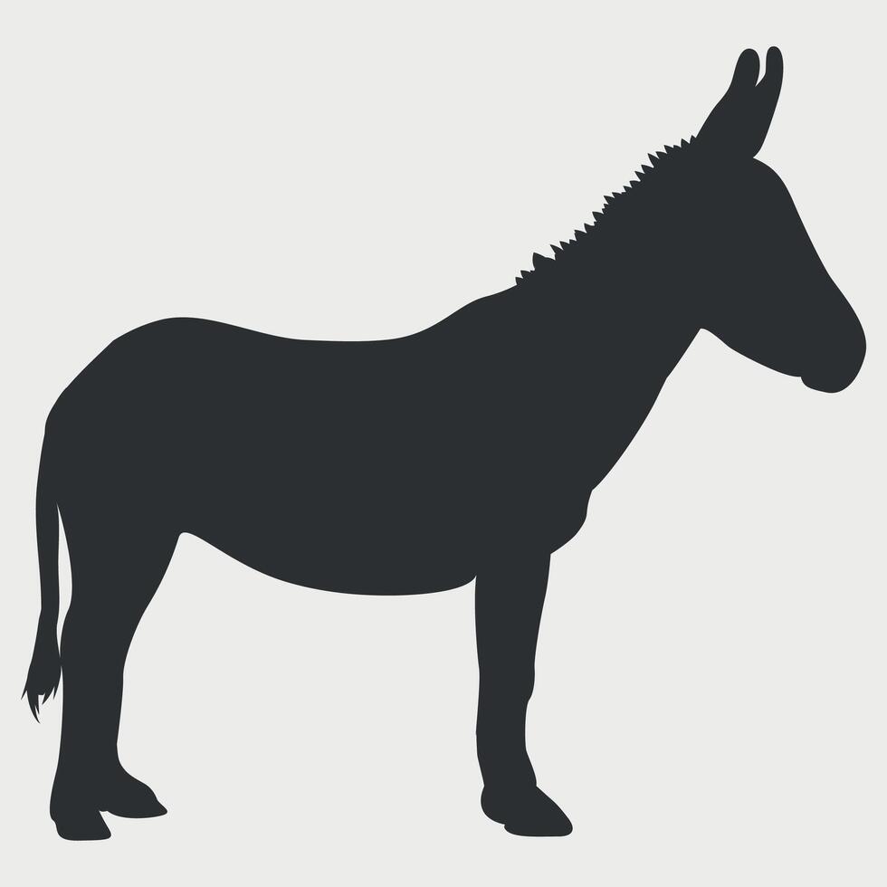 black and white donkey icon on white background vector