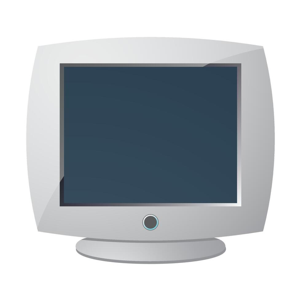 colored desktop old computer monitor icon on white background vector