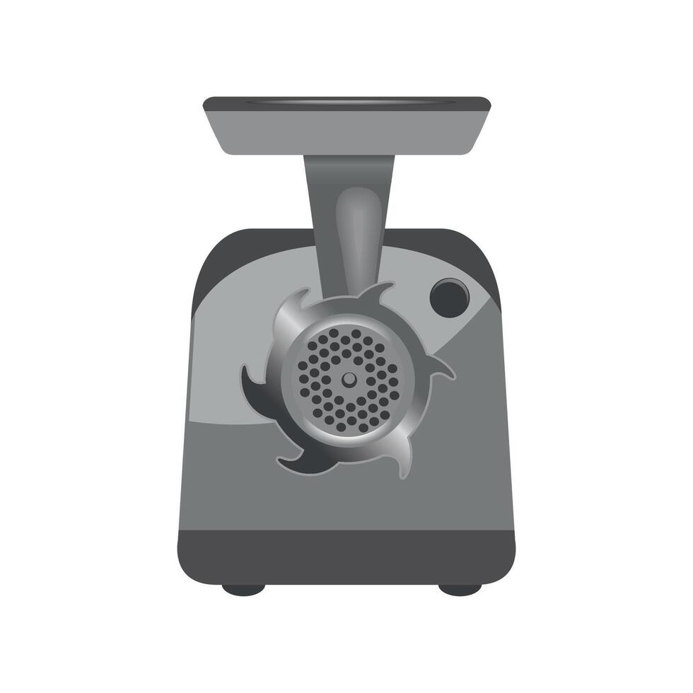 black and white icon of kitchen meat grinder on white background vector