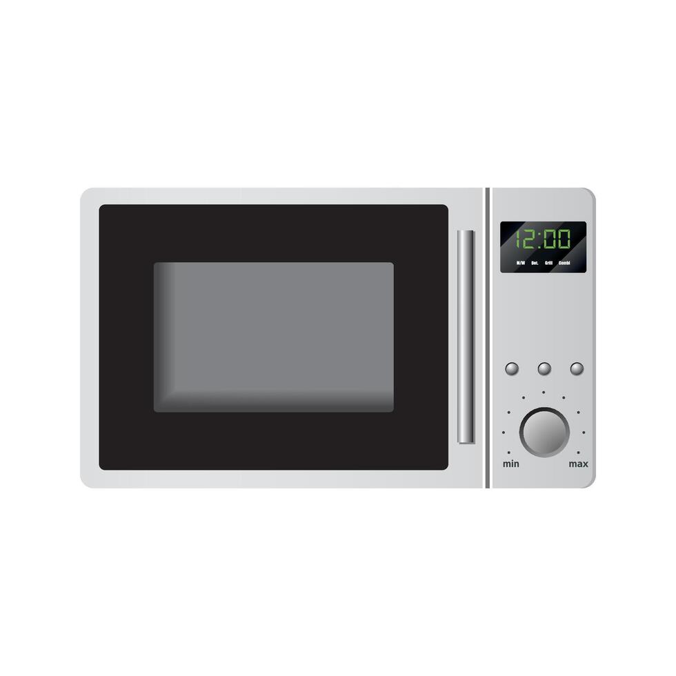 realistic microwave oven icon on white background vector