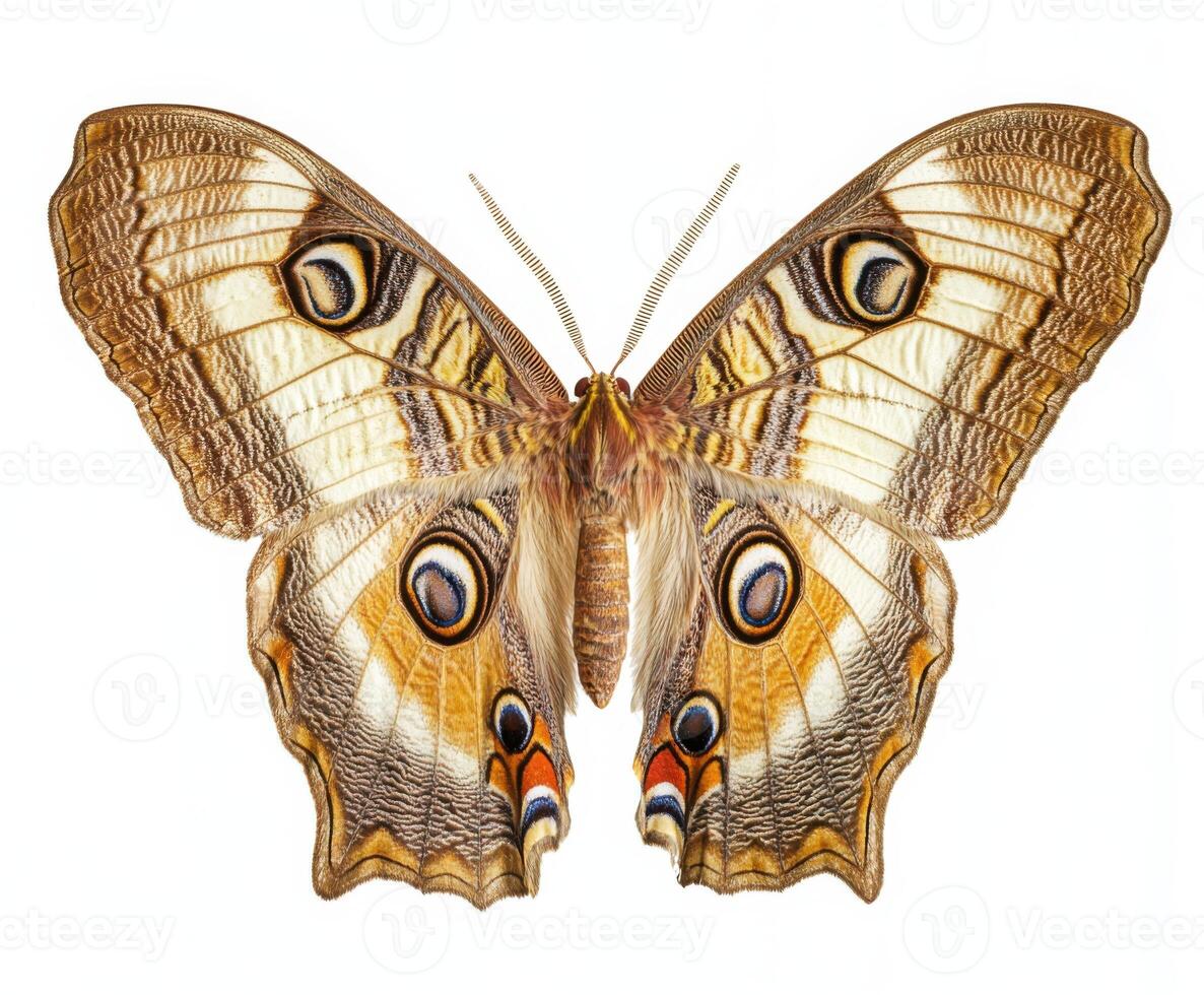 Butterfly with vibrant patterns resting in calm surroundings during sunny daylight photo