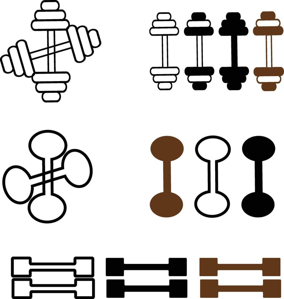 Fitness and workout related icon set with white background vector