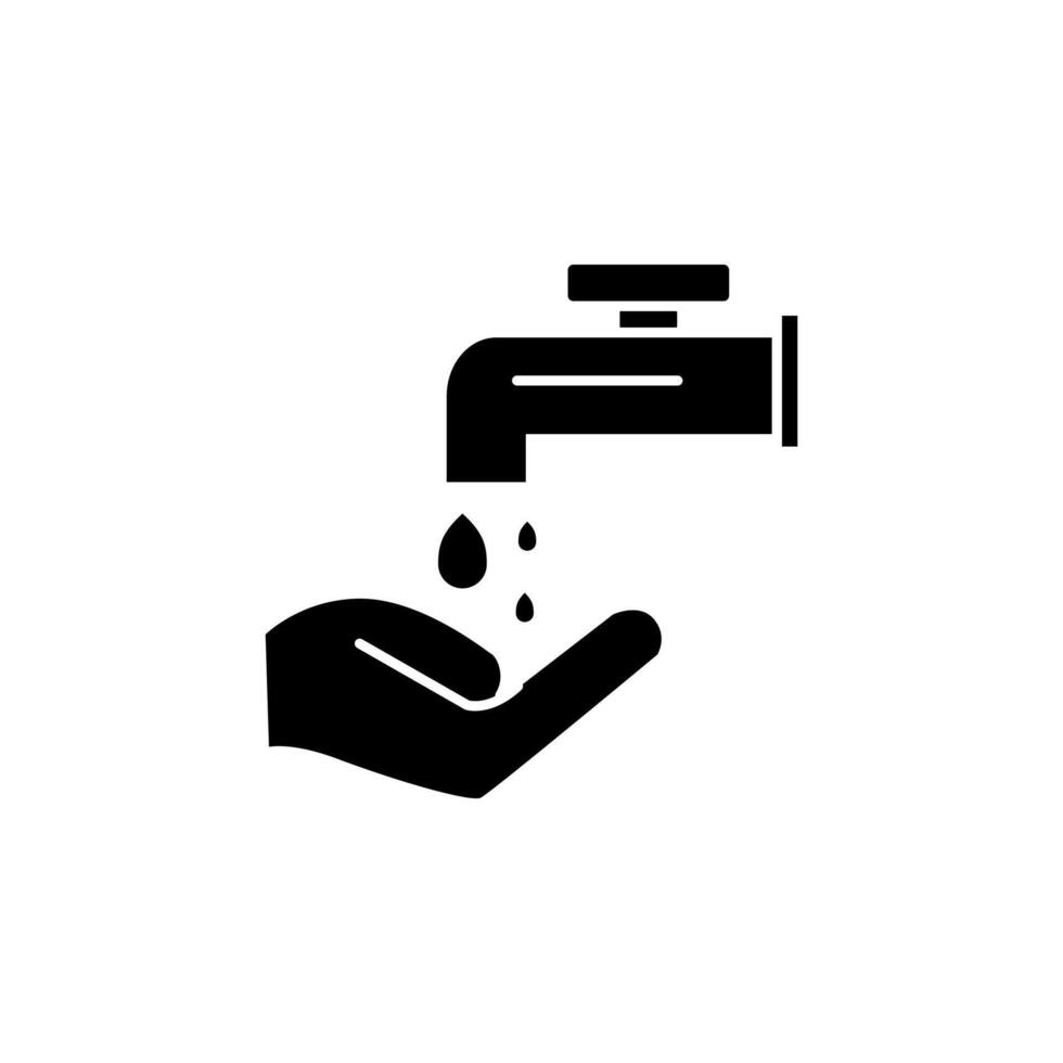 Black and white hand taking ablution icon illustration design, Islamic Ramadan icon vector