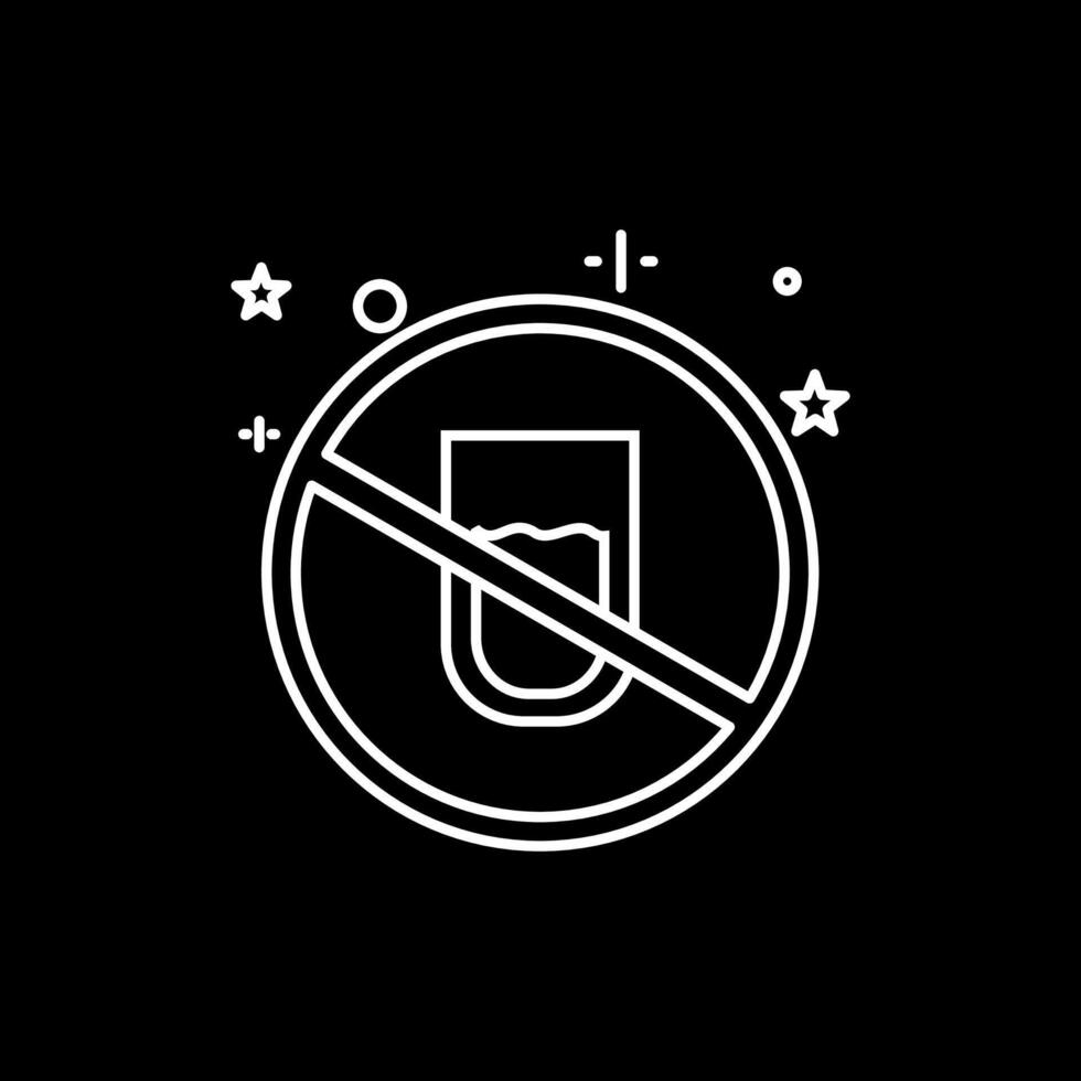 Black and white no drinking icon illustration design, Islamic Ramadan icon 2 vector