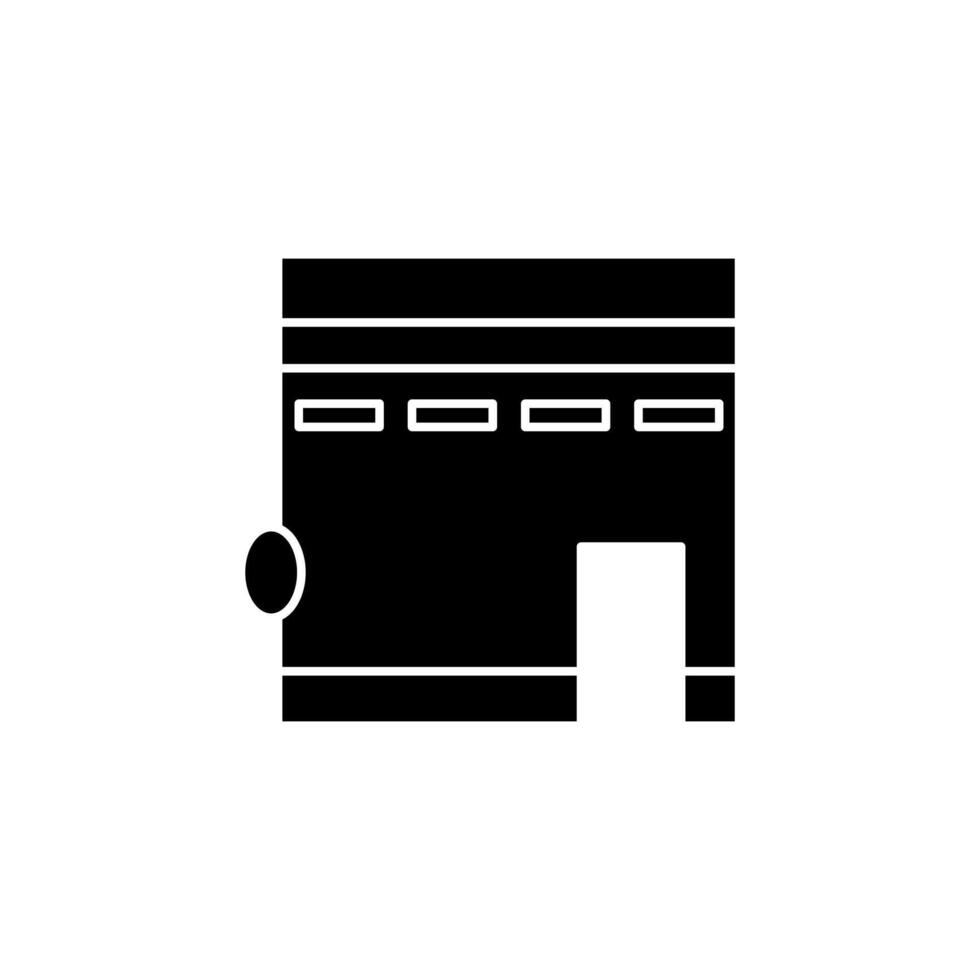 Black and white flat kaaba icon illustration design, Islamic Ramadan icon vector