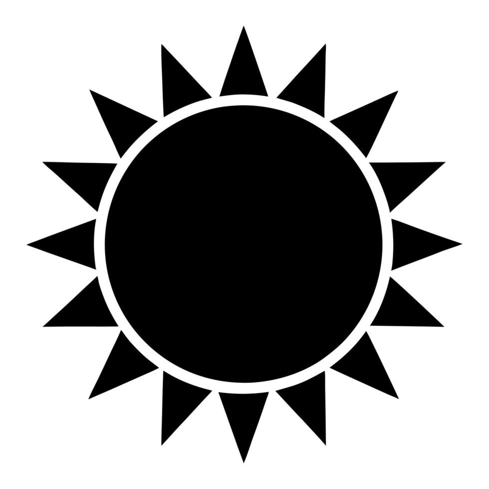 Sun silhouette icon vector