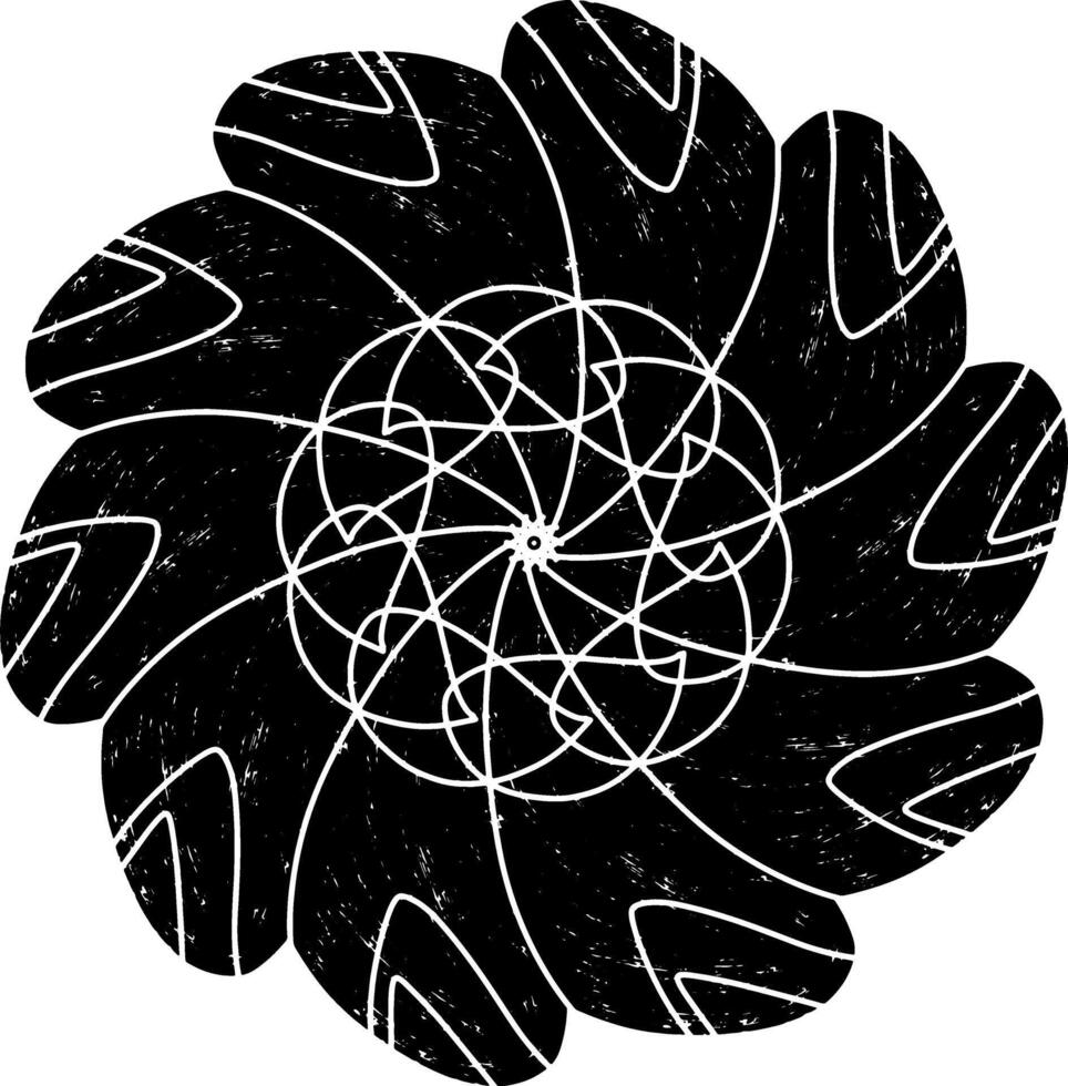 a black white drawing of a flower vector