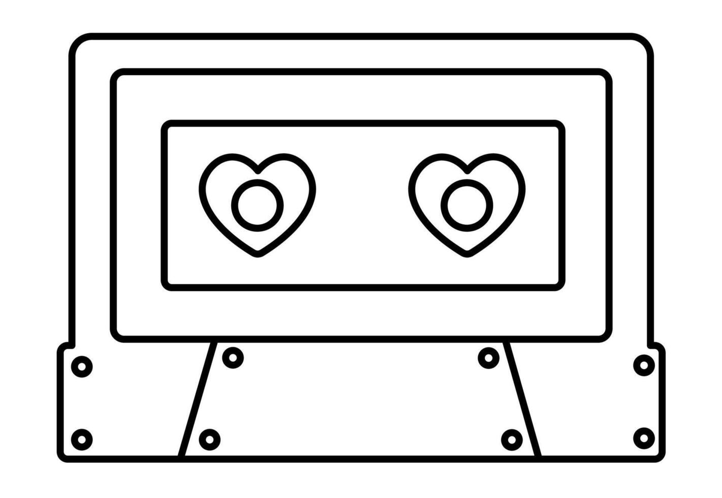 love cassette in doodle style. vector