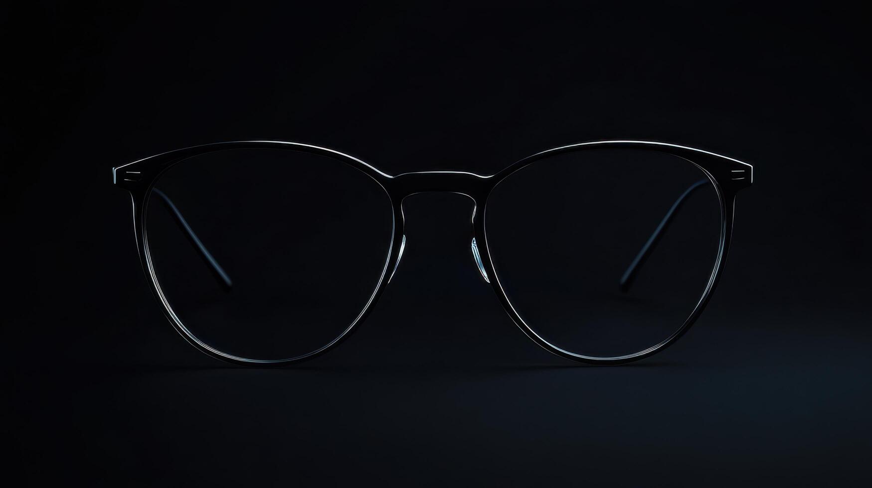 Stylish glasses with a sleek design showcased against a dark background for modern aesthetic appeal photo