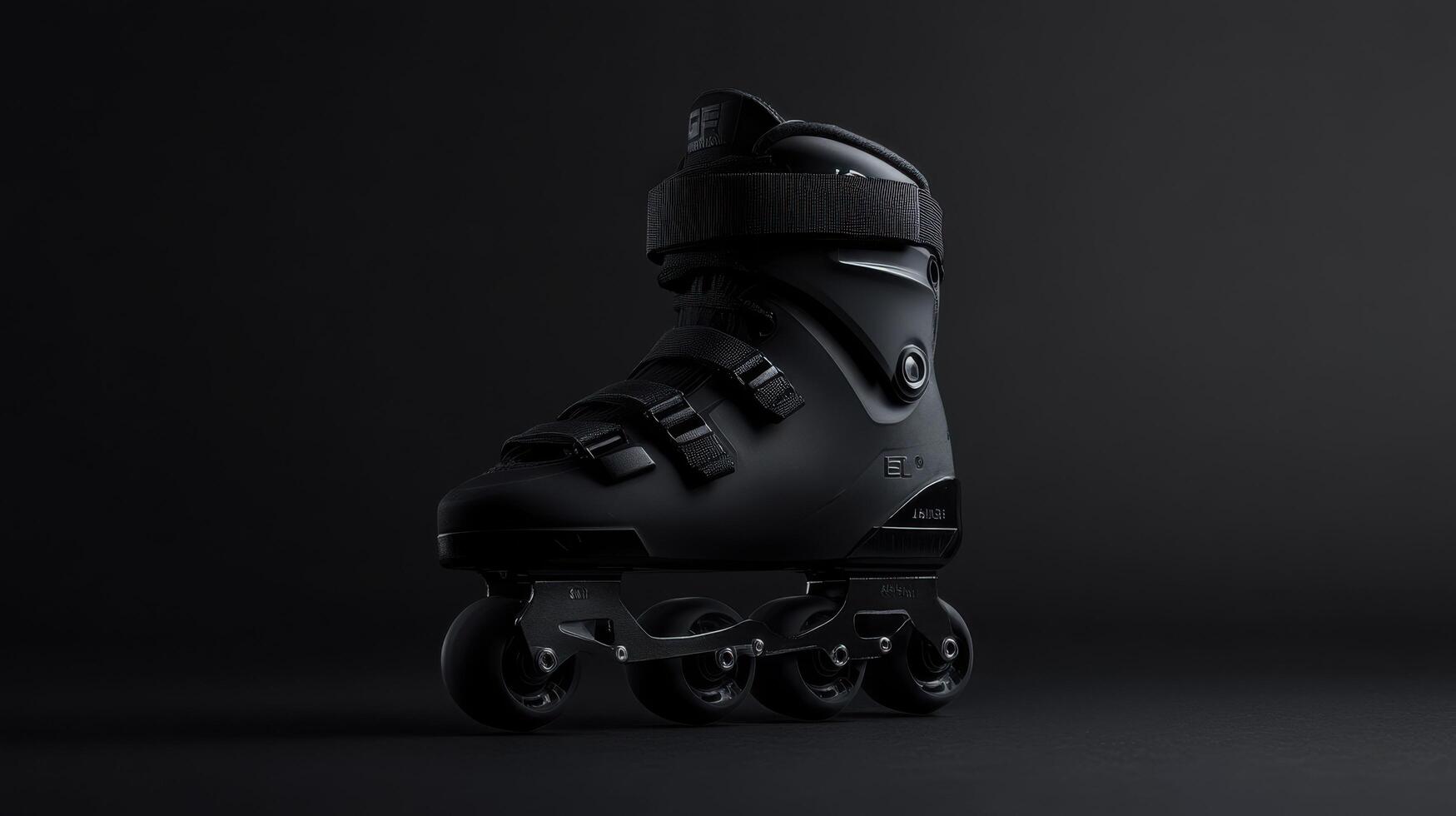 Roller skate showcased with sleek design against dark background highlighting its features and craftsmanship photo