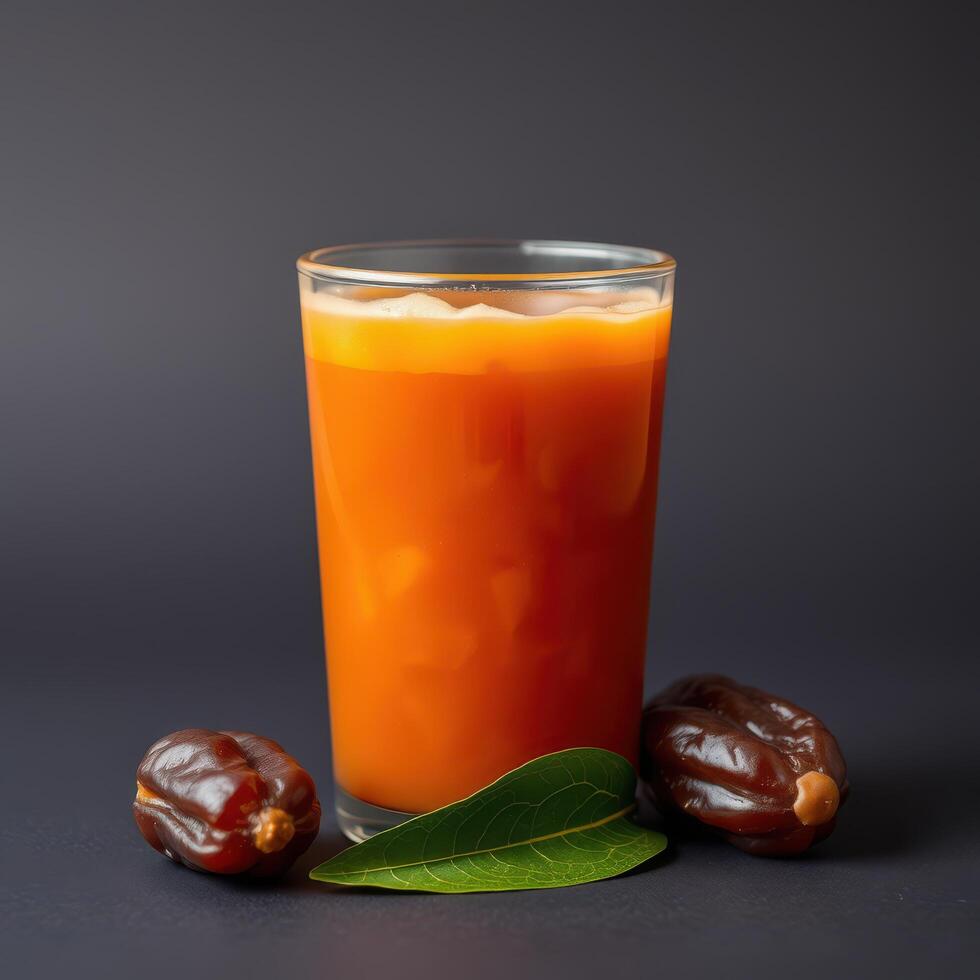 Refreshing Date Juice Drink Glass With Dates photo