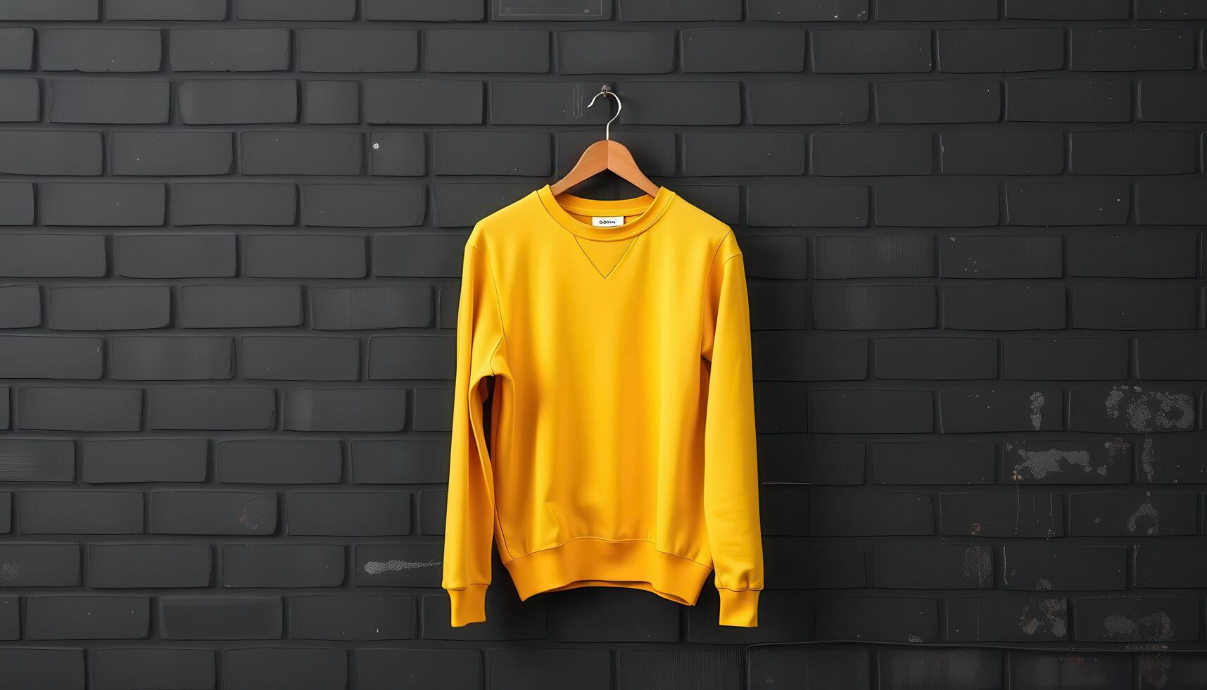 Yellow Sweatshirt Hanging on a Brick Wall photo