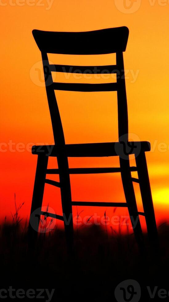 Solitary Chair at Sunset. photo