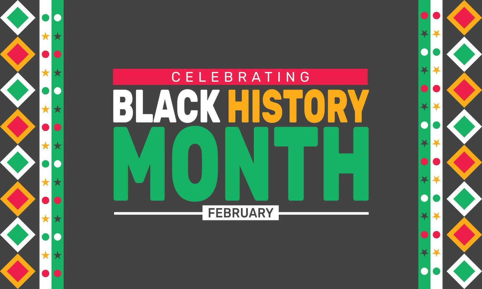 powerful Black History Month design with Afrocentric themes and inspiring messages to honor contributions and achievements vector