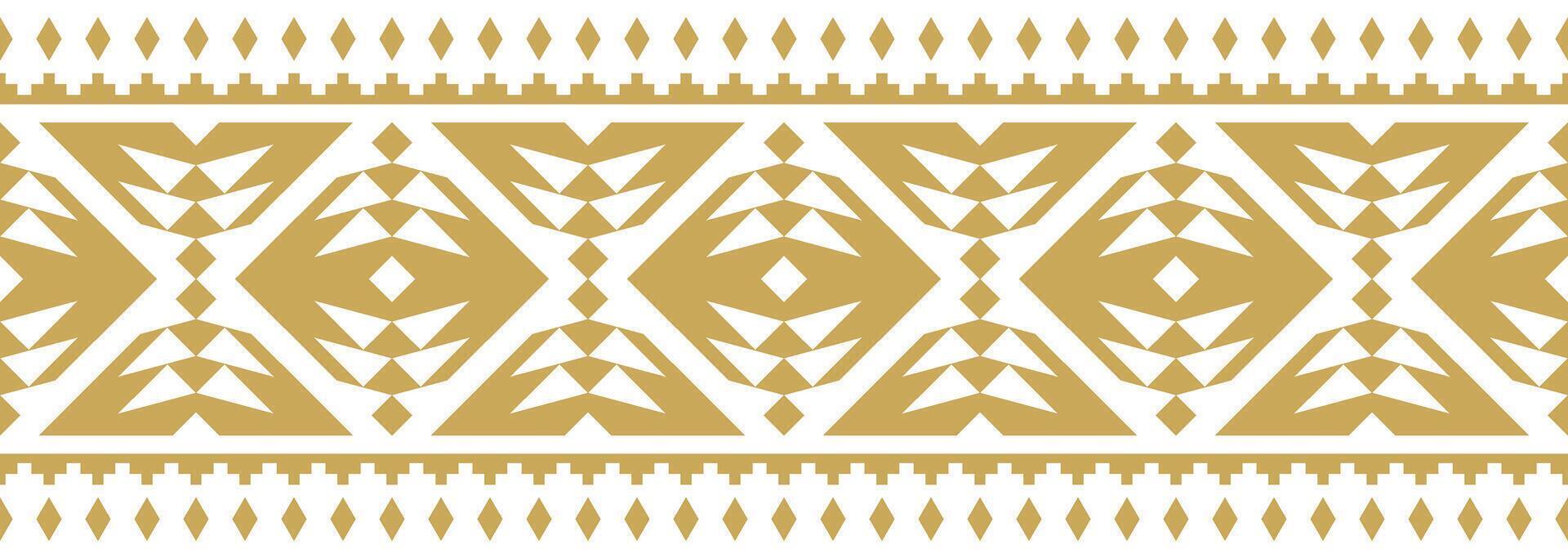 Elegant Geometric Gold Border Tribal Design for Carpet. vector