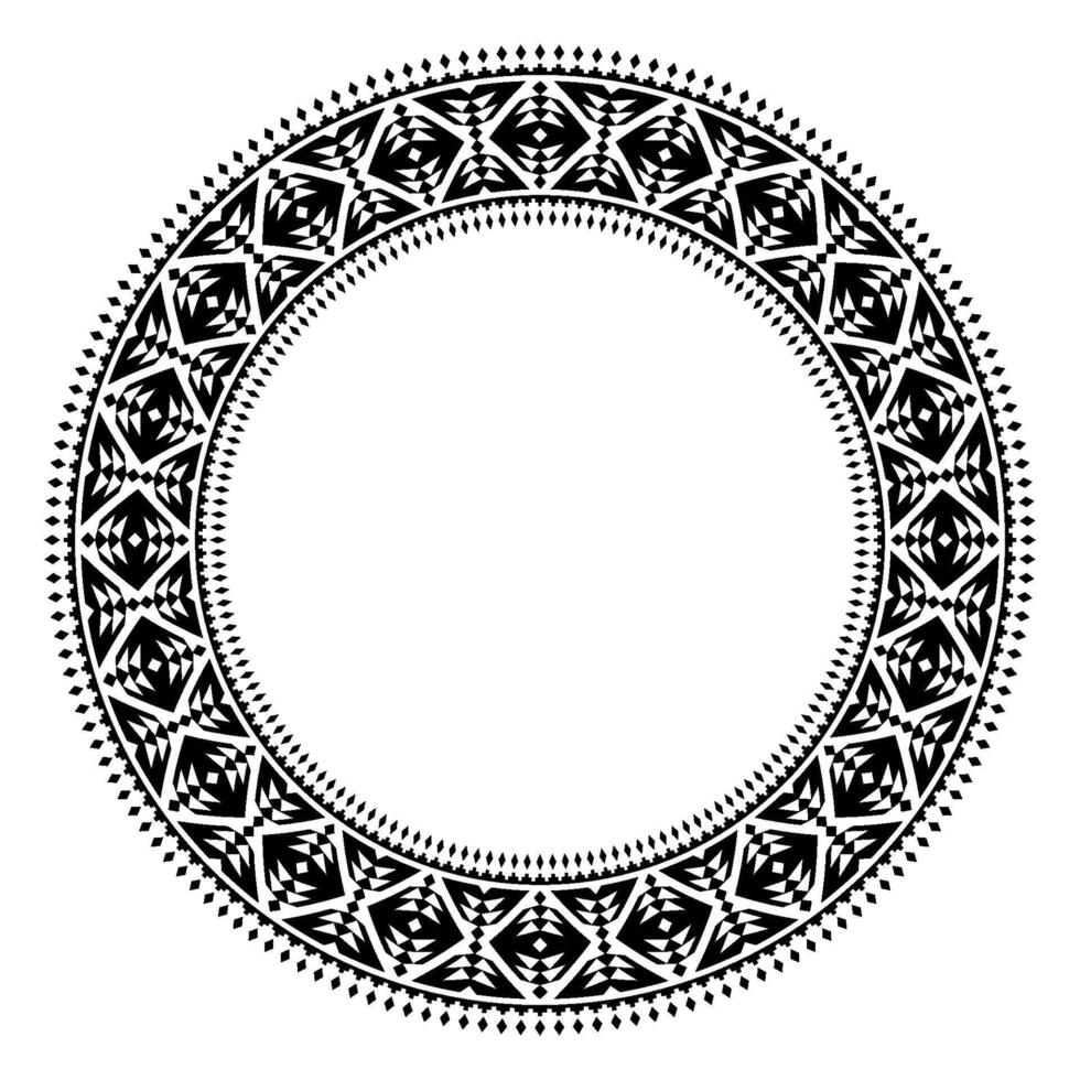 Classic Floral Border with Round Ethnic Frame Design. vector