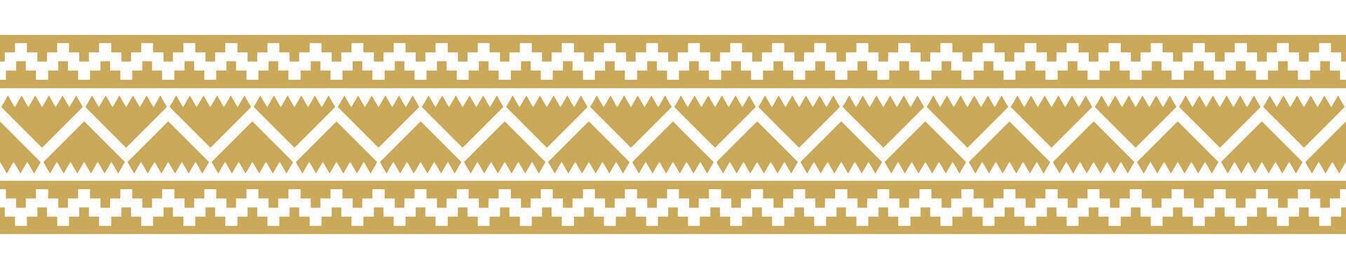 Geometric Tribal Border in Gold Perfect for Rug and Textile. vector