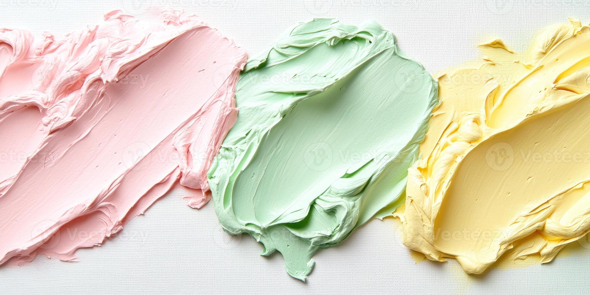 Minimalist composition with pastel paint strokes for creative design photo