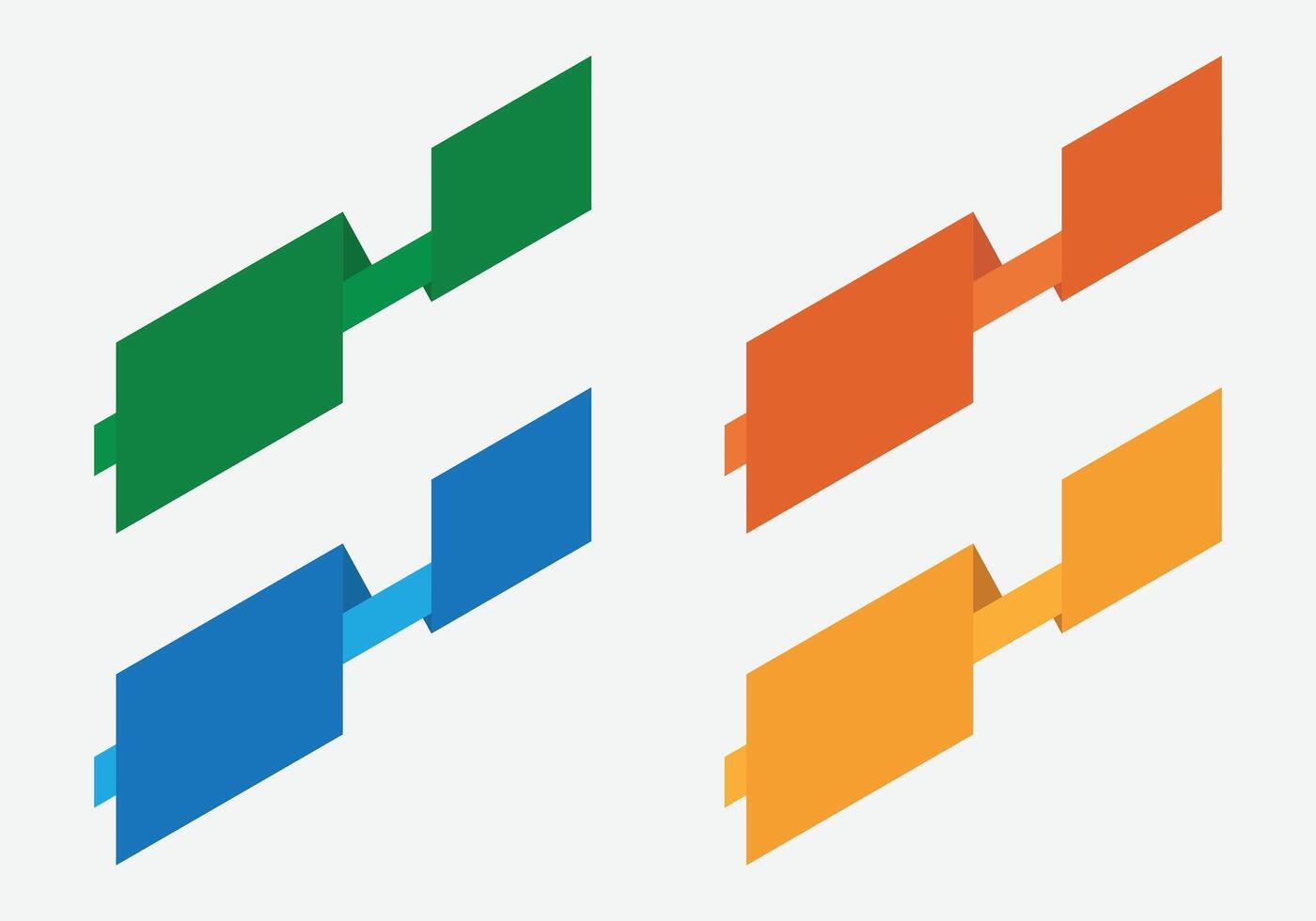 3d estilo formas diseño 4 4 color variación completamente editable diseño vector