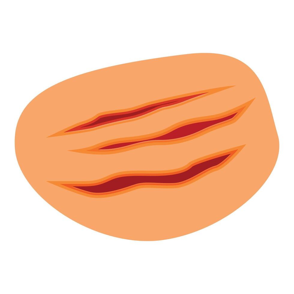 Three deep scratches on skin surface representing injury or trauma vector