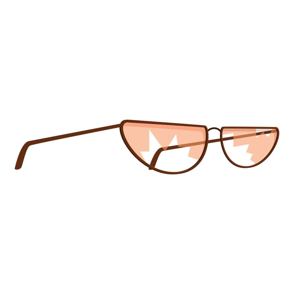 Stylish retro sunglasses with orange lenses isolated on white vector