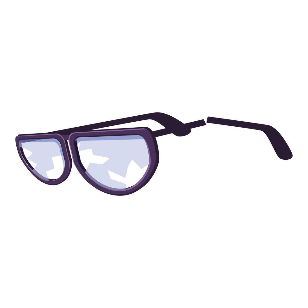 Broken glasses showing damaged frame and lenses vector