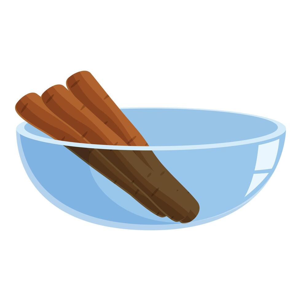Cinnamon sticks resting in glass bowl, aromatic spice infusion vector
