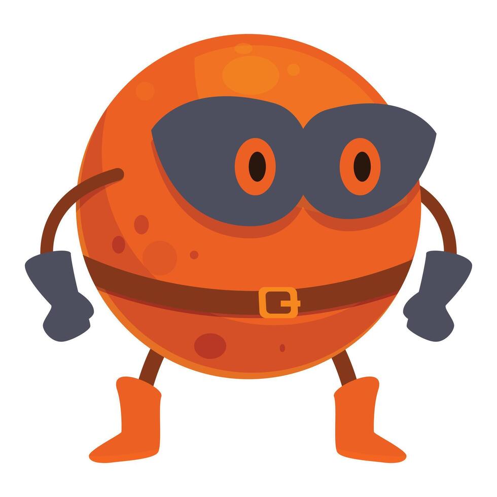 Mars planet superhero wearing mask and boots ready to fight crime vector