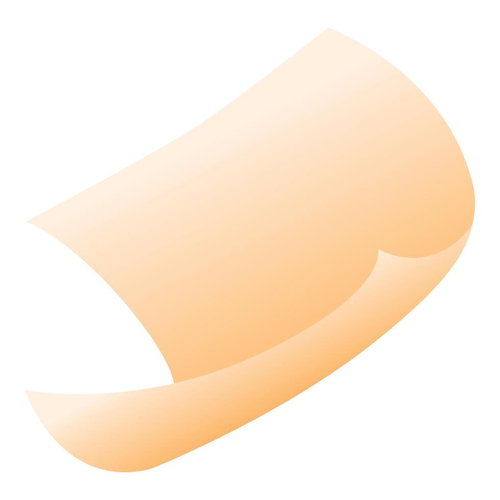 Blank beige sheet of paper floating and gently curling upwards vector