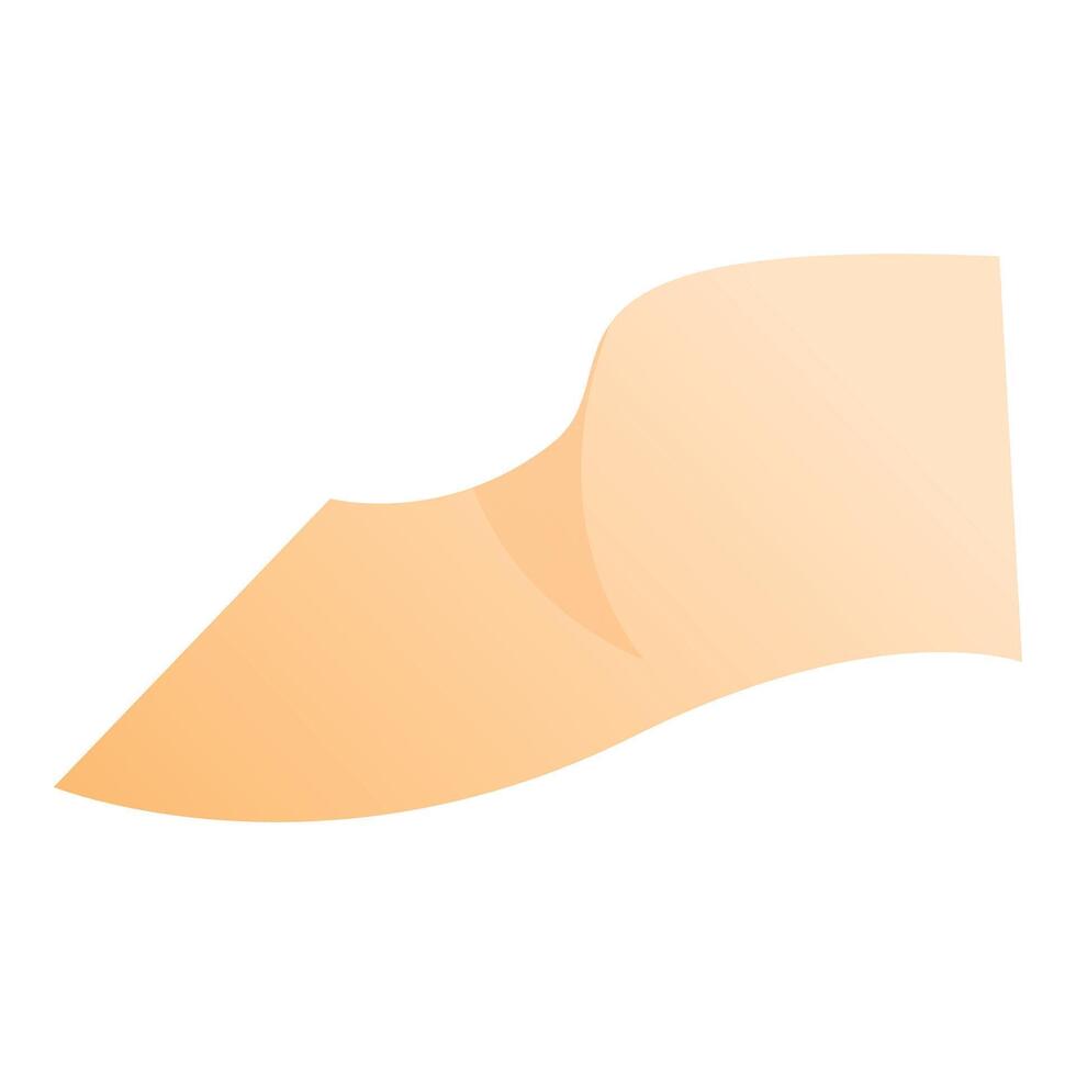 Beige adhesive bandage plaster waving in the wind on white background vector