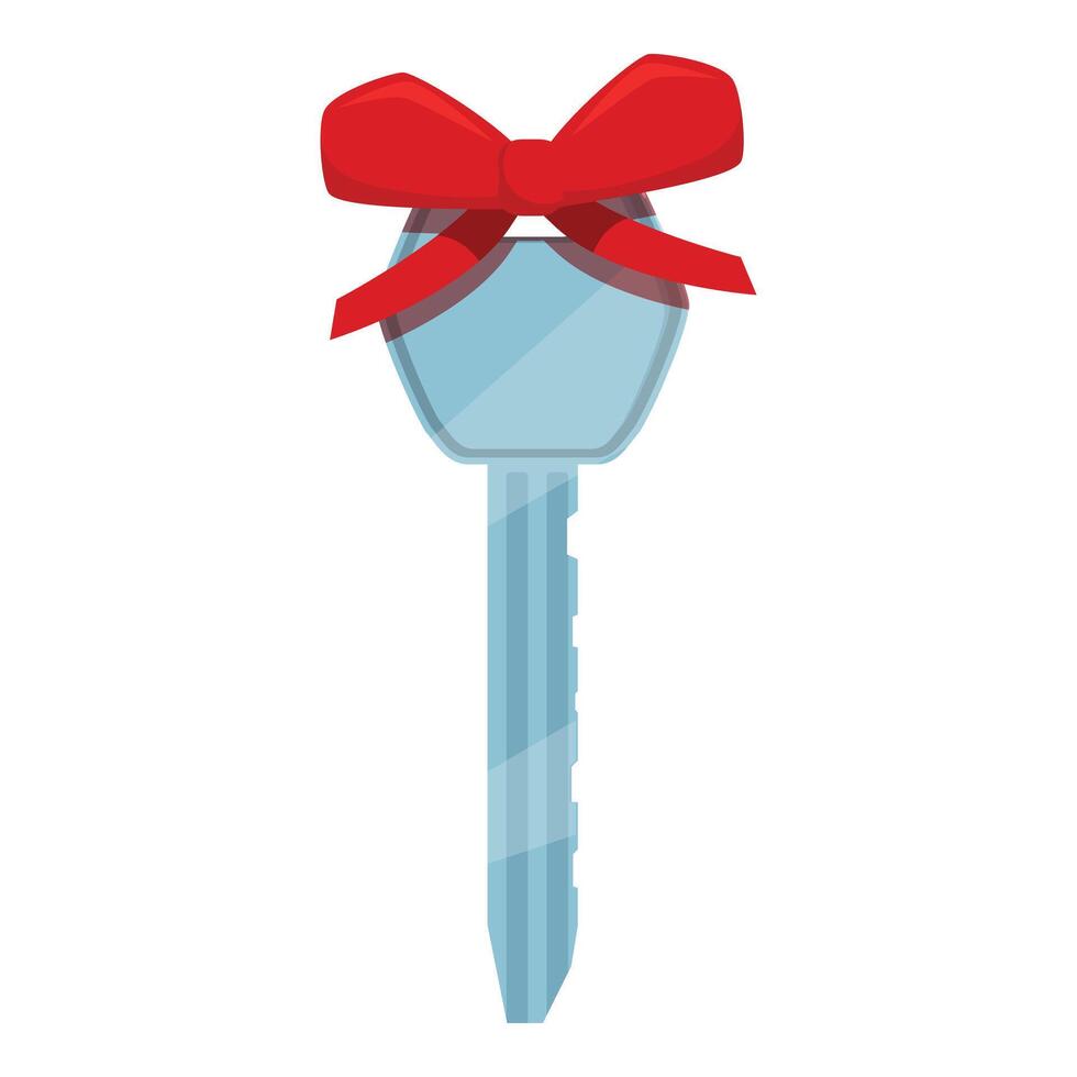 Silver key with red bow celebrating new home purchase vector