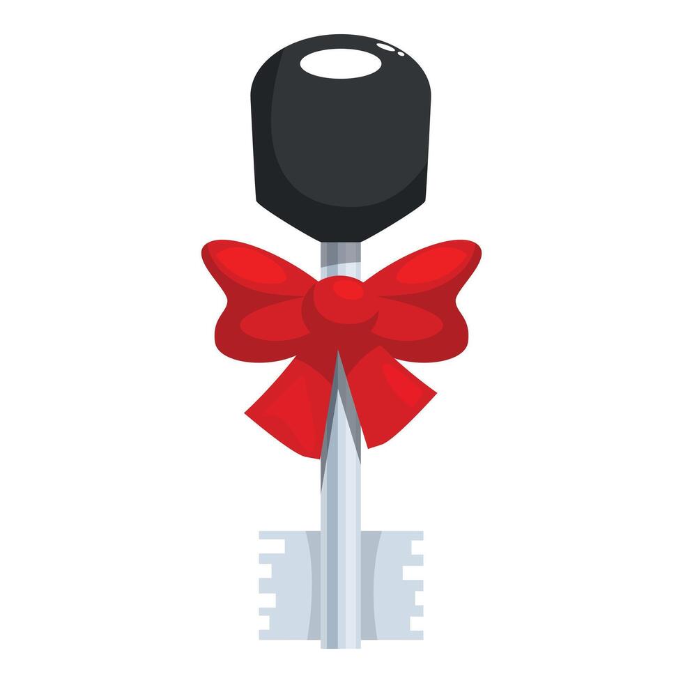 Car key with red bow celebrating a new vehicle purchase vector