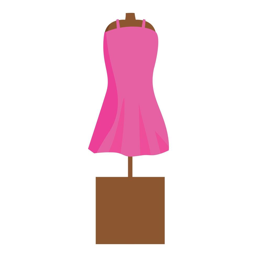 Pink summer dress displayed on mannequin on white background vector
