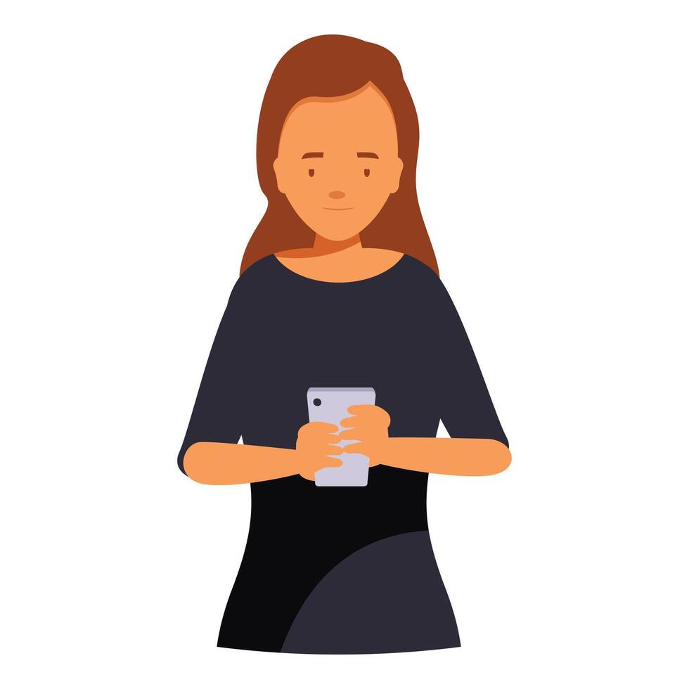Young woman using smartphone, mobile communication and modern lifestyle vector