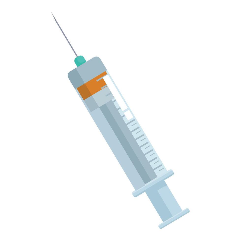 Medical syringe showing graduated scale for injecting medicine vector