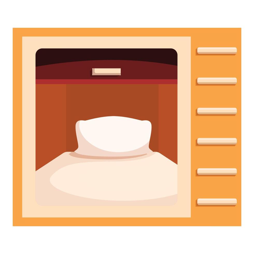 Microwave oven warming food container inside view vector