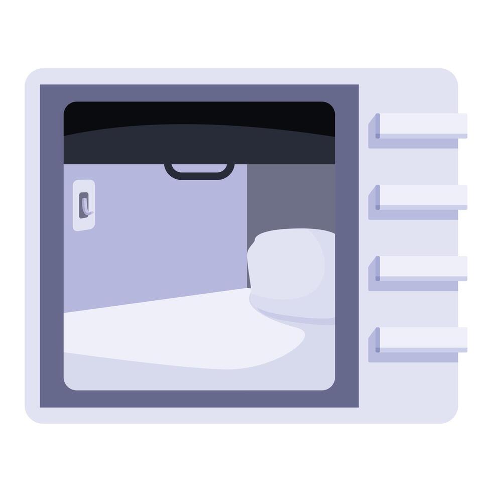 Sleepbox offering comfortable and private accommodation for travelers and those seeking rest vector