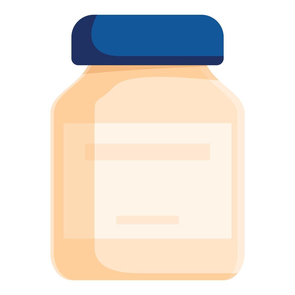 Closed plastic jar with blank label and blue cap showing storage concept vector