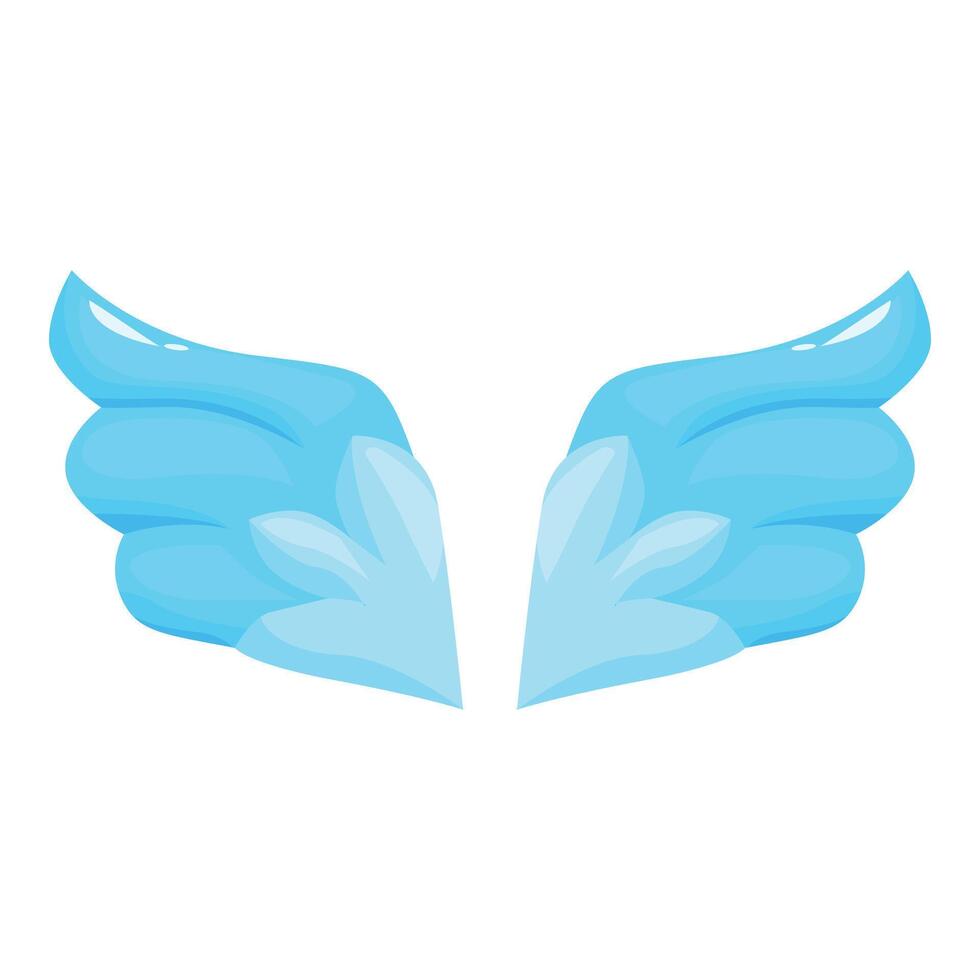 Cartoon light blue angel wings symbolizing freedom and purity vector