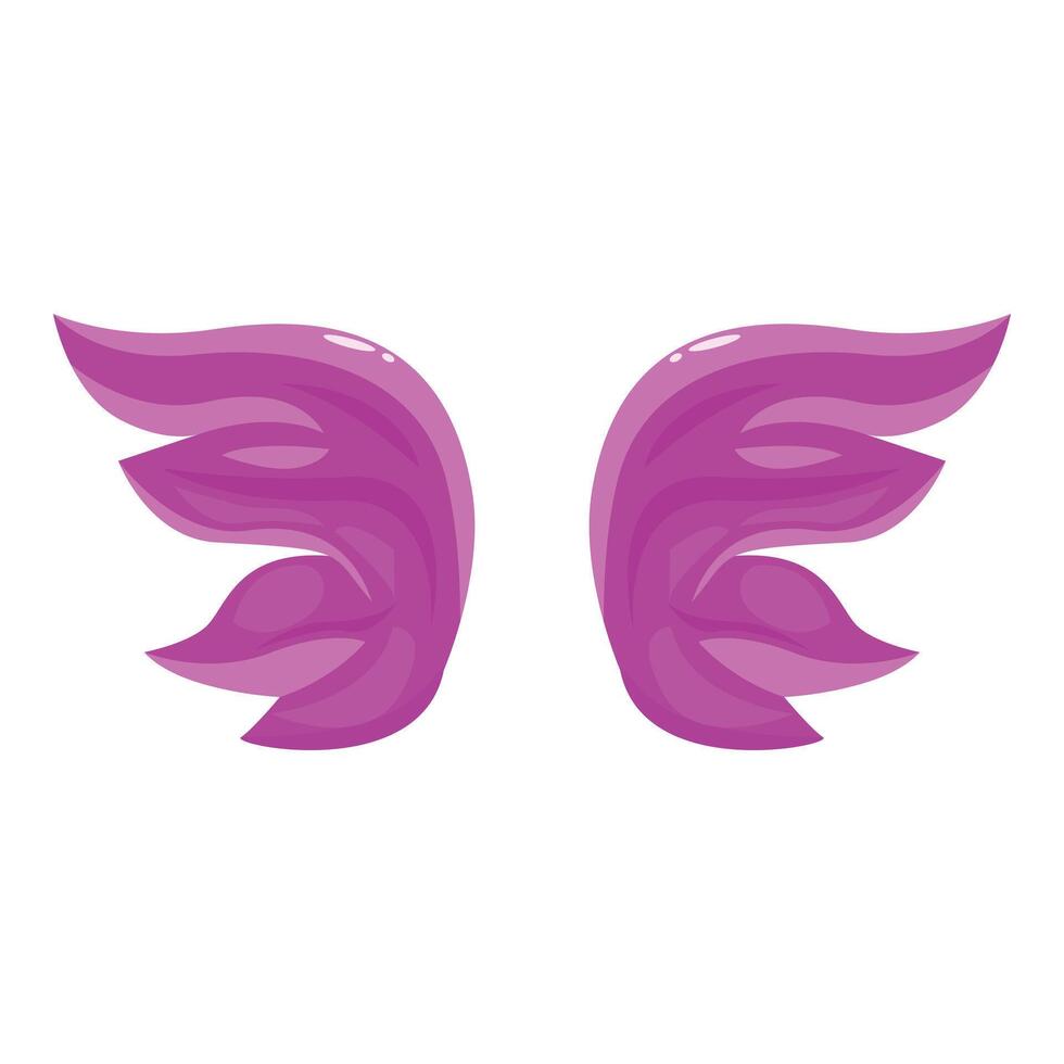Two glossy pink fairy wings fluttering on white background vector
