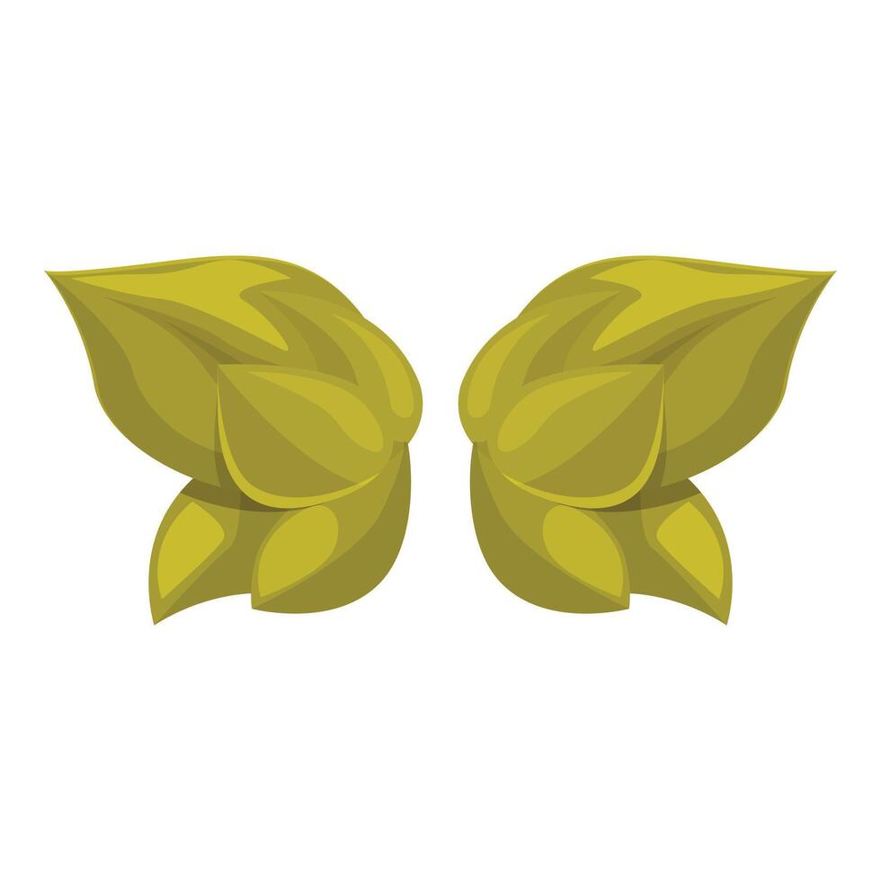 Green cartoon wings representing freedom and fantasy concepts vector