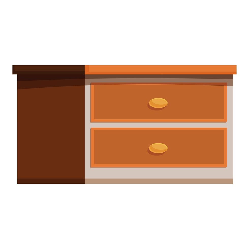 Wooden office cabinet featuring two drawers and spacious top surface vector
