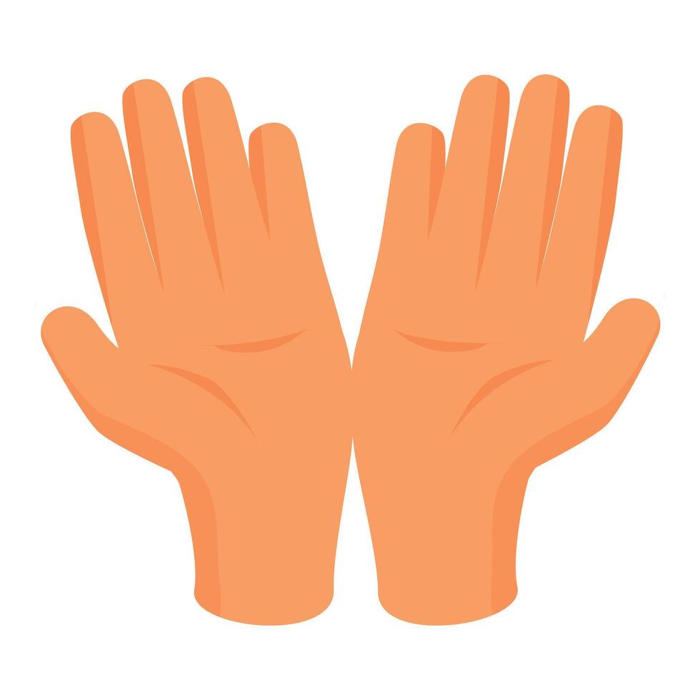 Two open hands showing palms in giving or receiving gesture vector