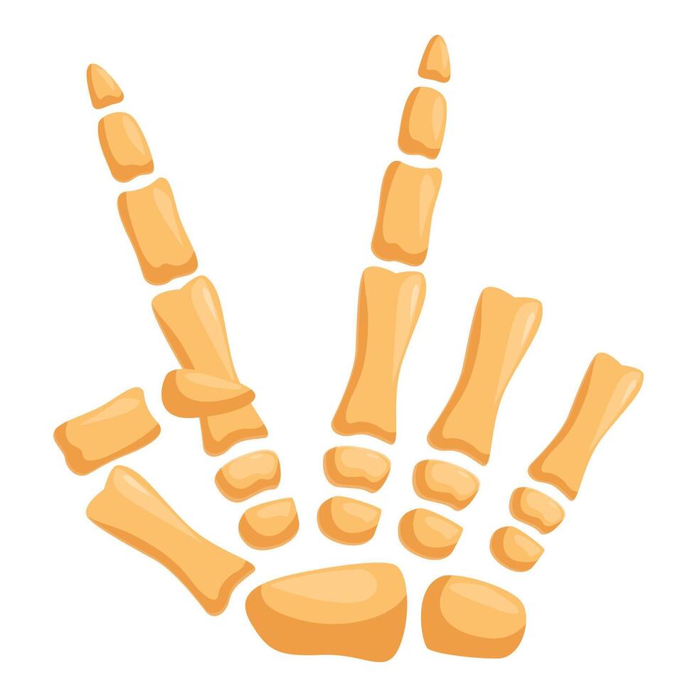 Cartoon skeleton hand showing rock and roll sign vector