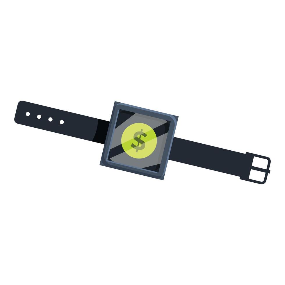 Smartwatch showing dollar sign is making mobile payment vector