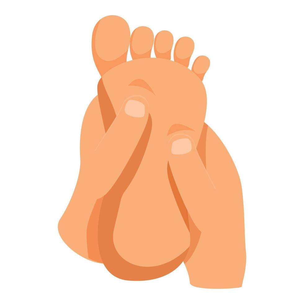 Masseur giving foot massage to client for relaxation vector