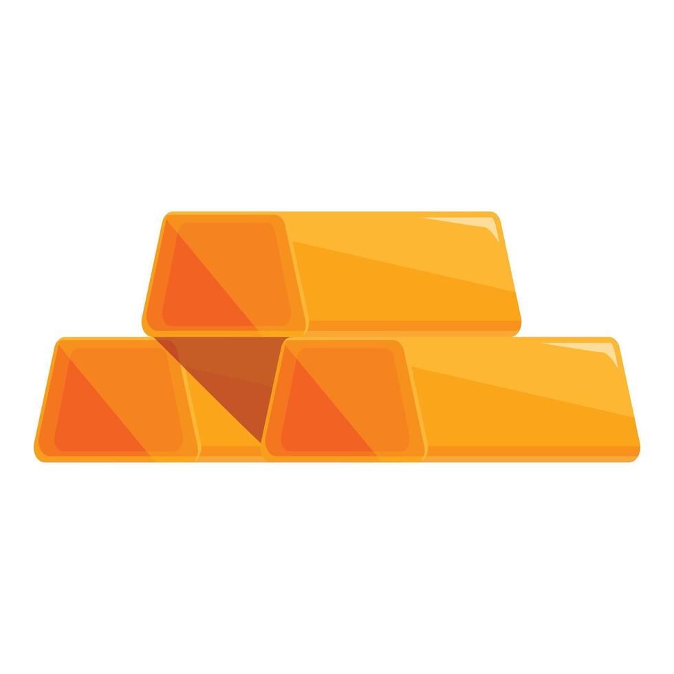 Stack of three gold bars representing investment and wealth vector