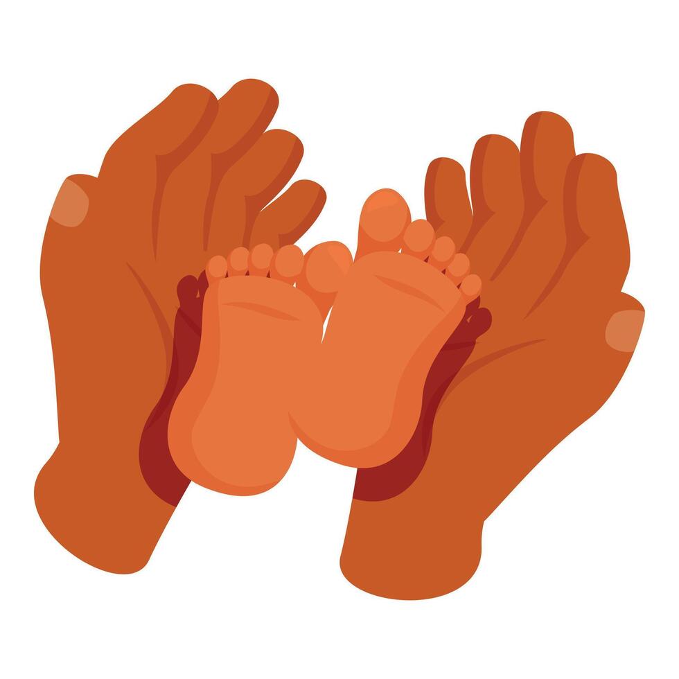 padre participación bebé pies, proteccion, amar, y cuidado vector