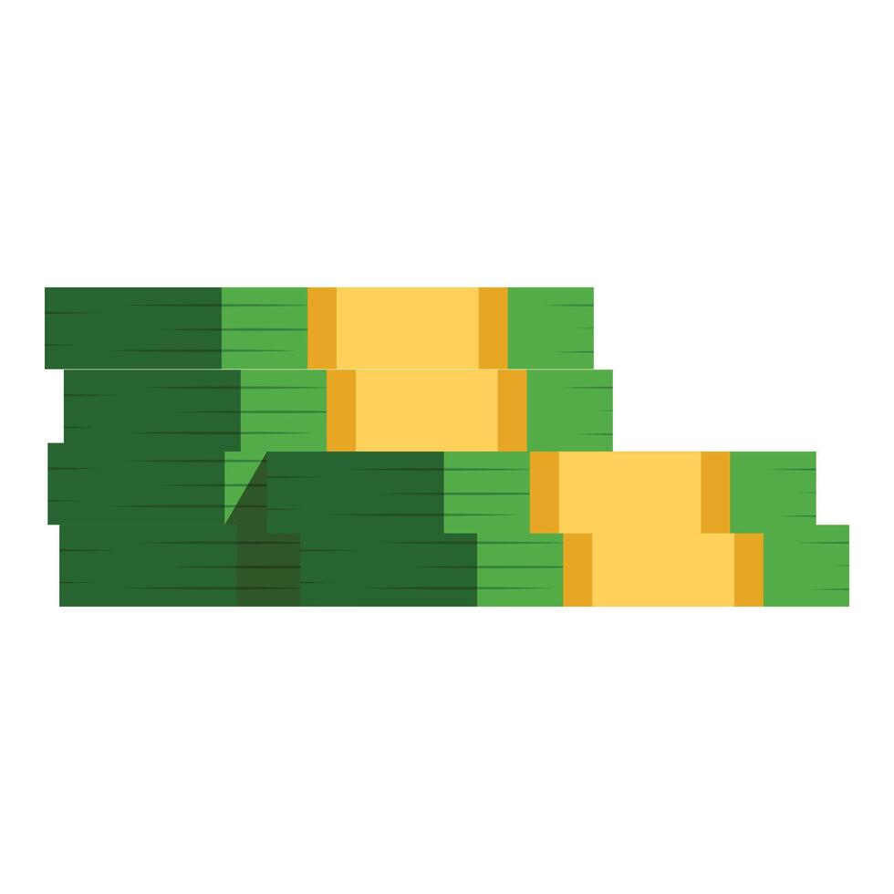 Stacks of green cash forming a staircase illustrating increasing wealth vector