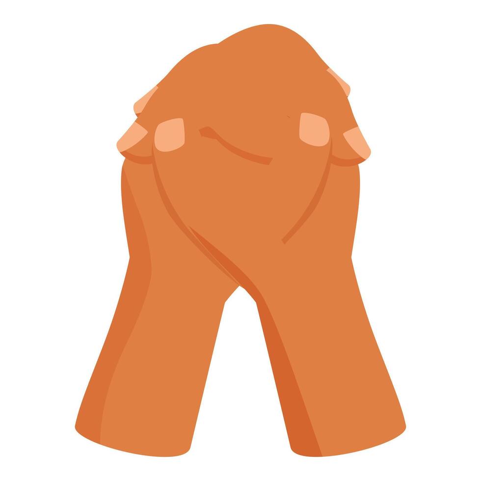 Two hands clasped together in prayer or gratitude vector